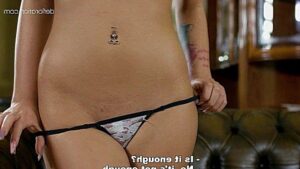 Playfully took off her panties on camera and masturbates