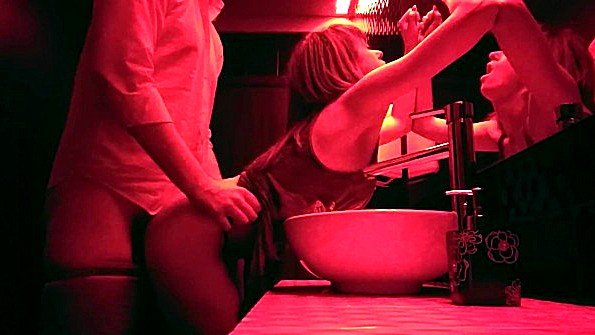 Took my girlfriend doggy style in the nightclub bathroom and recorded it