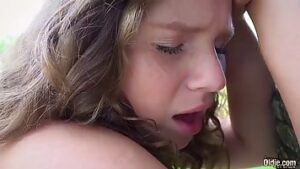 Old man fucks young neighbor in his yard