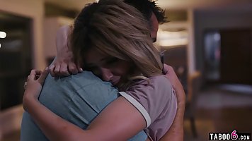 A mom and her young friend get fucked by a bearded man in front of a webcam